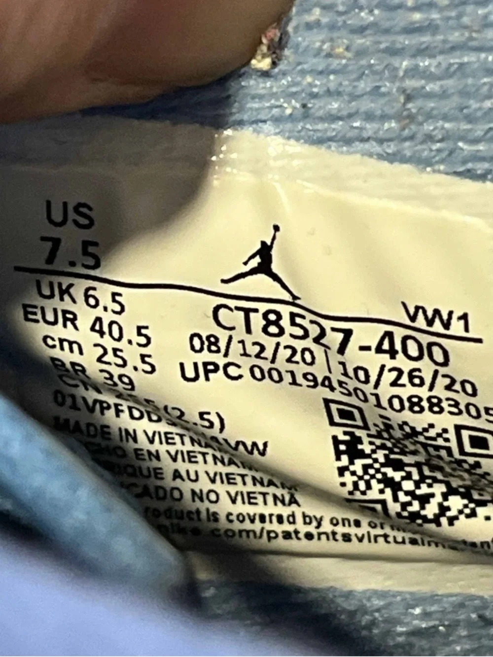 Nike Air Jordan 4 Retro University Blue UNC MENS Sz 7.5 CT8527-400 Shoes